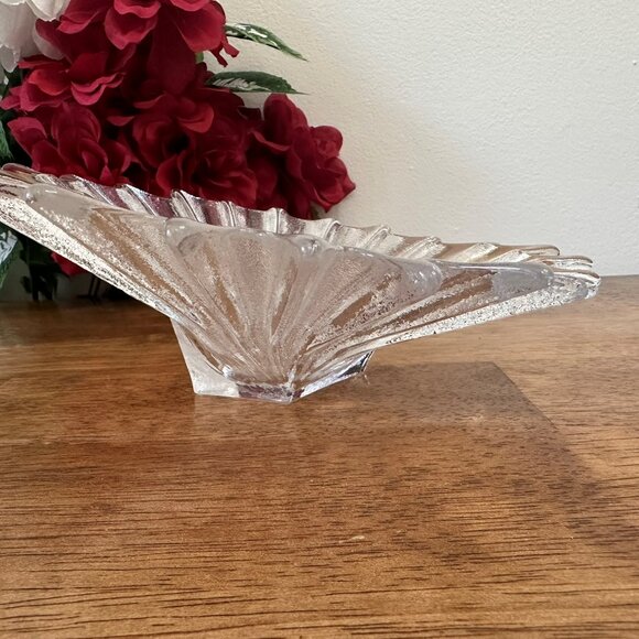 Vintage Wedgwood Clear Glass Bowl Devon Collection Starburst Textured Mid Centur - Picture 4 of 5